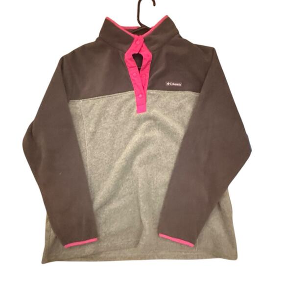 Columbia 2X Pullover Fleece gray and pink NWT Warm Winter - Picture 1 of 7